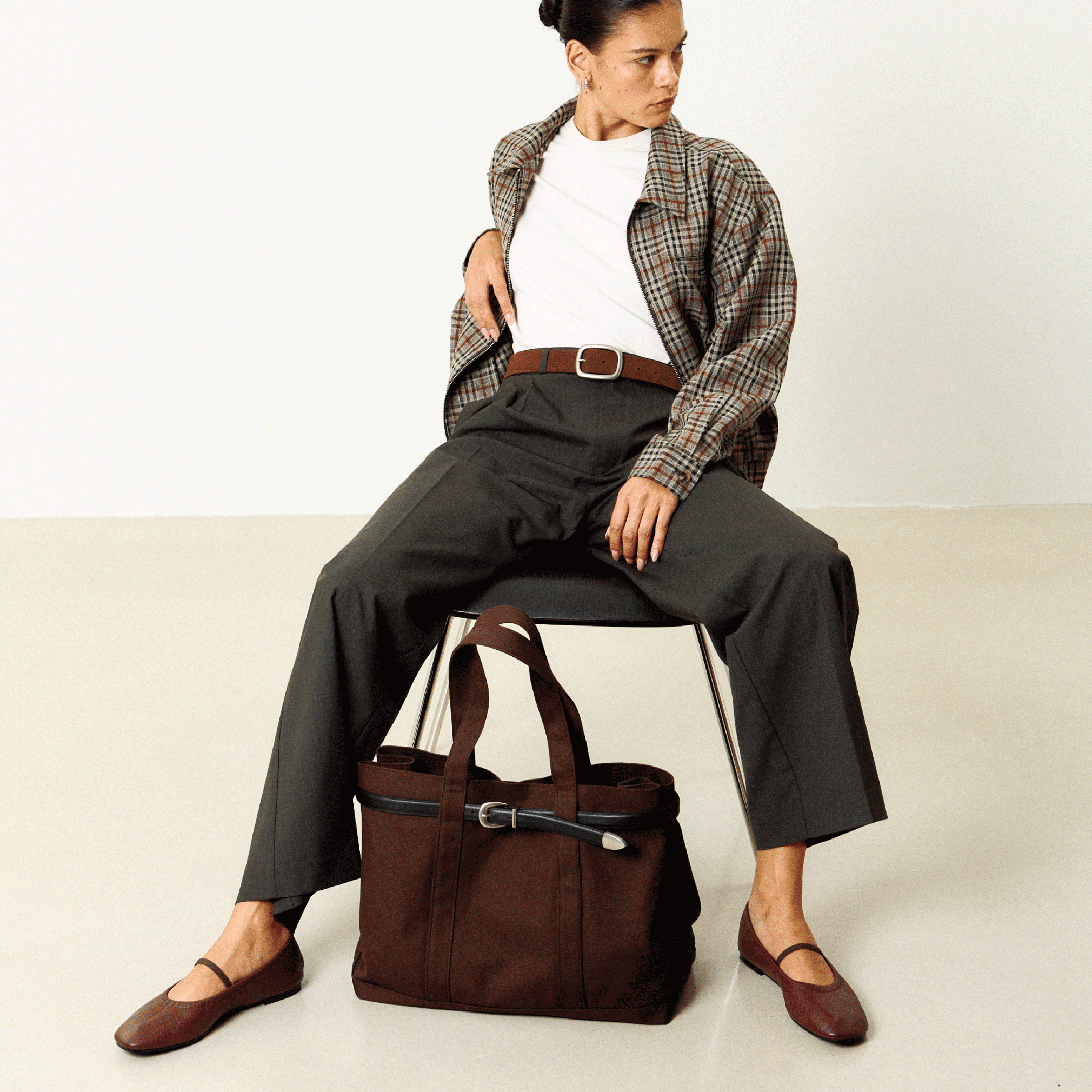 Belted Tote Bag