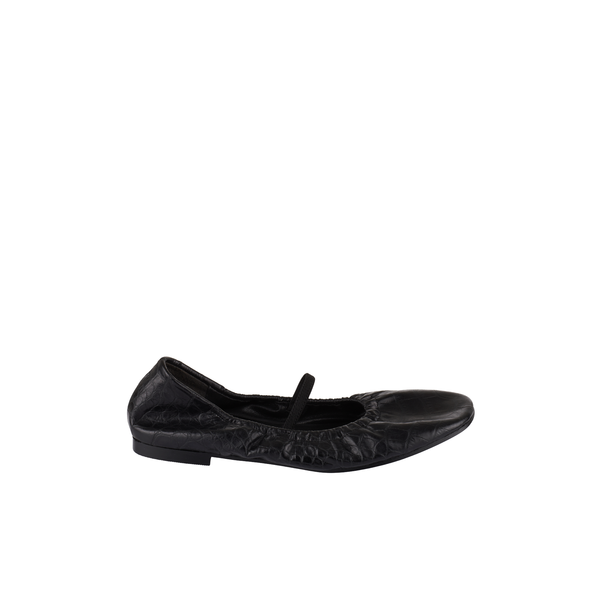 Essential MJ Flats Black Croco Embossed