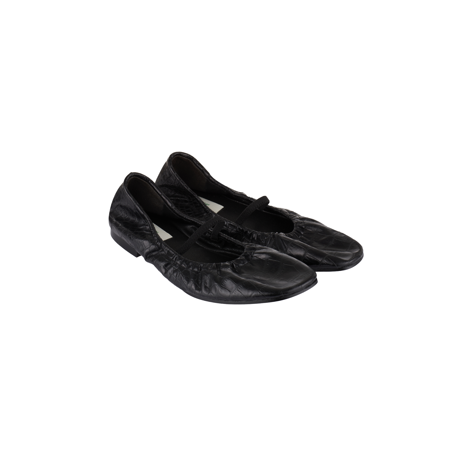 Essential MJ Flats Black Croco Embossed