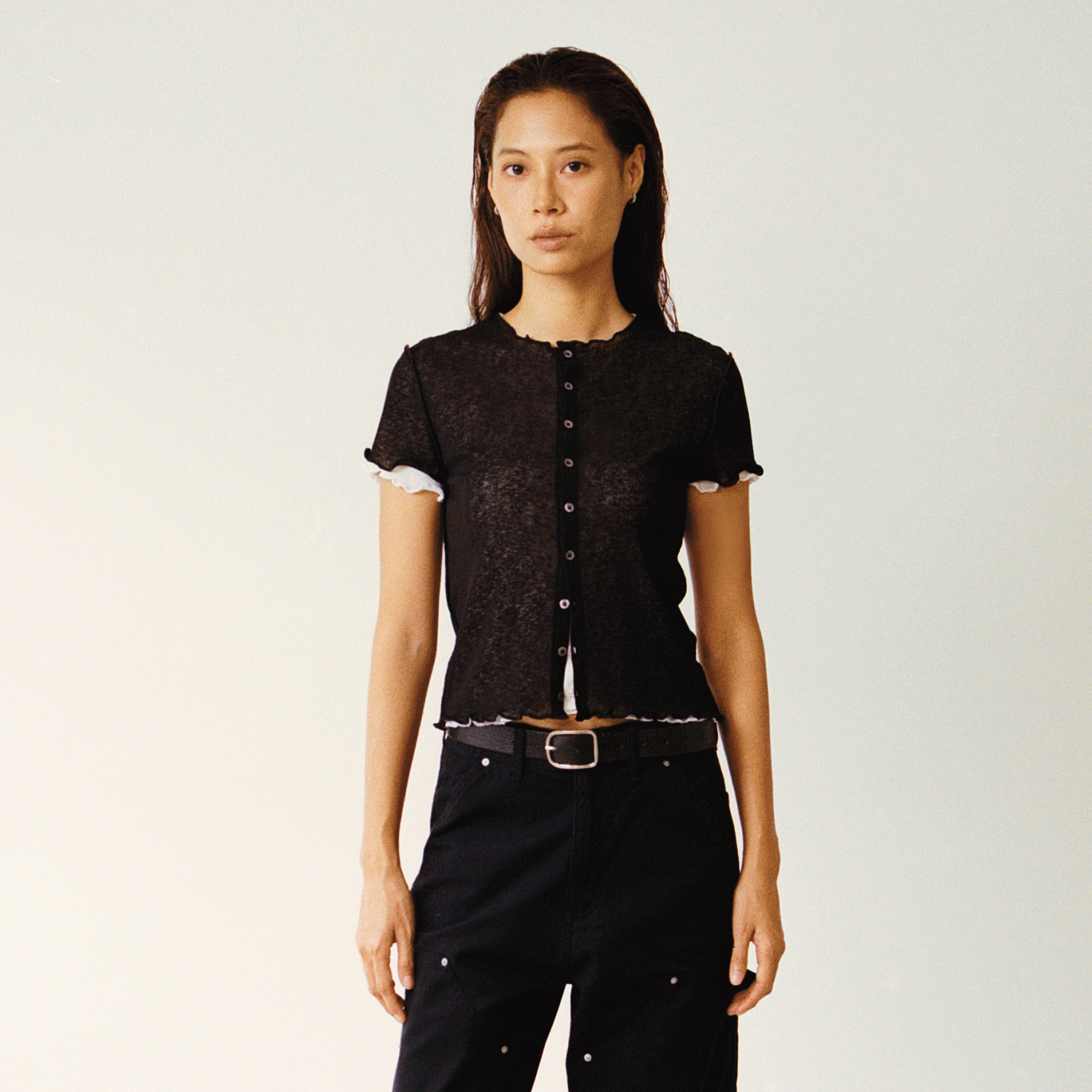 Buttonline Cardie Tee