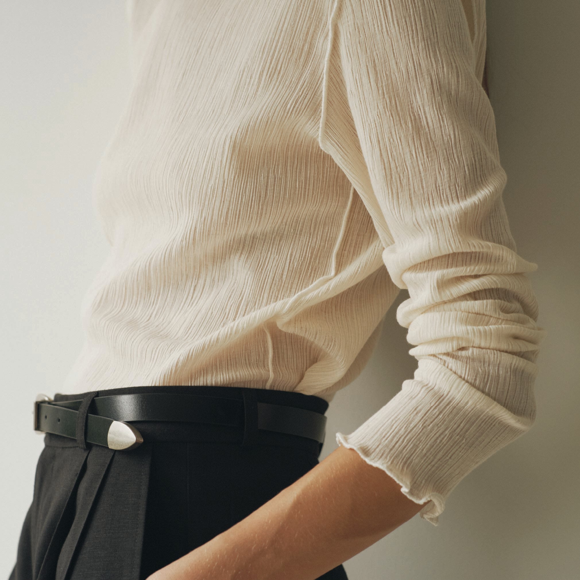 Pleated L/S Tee