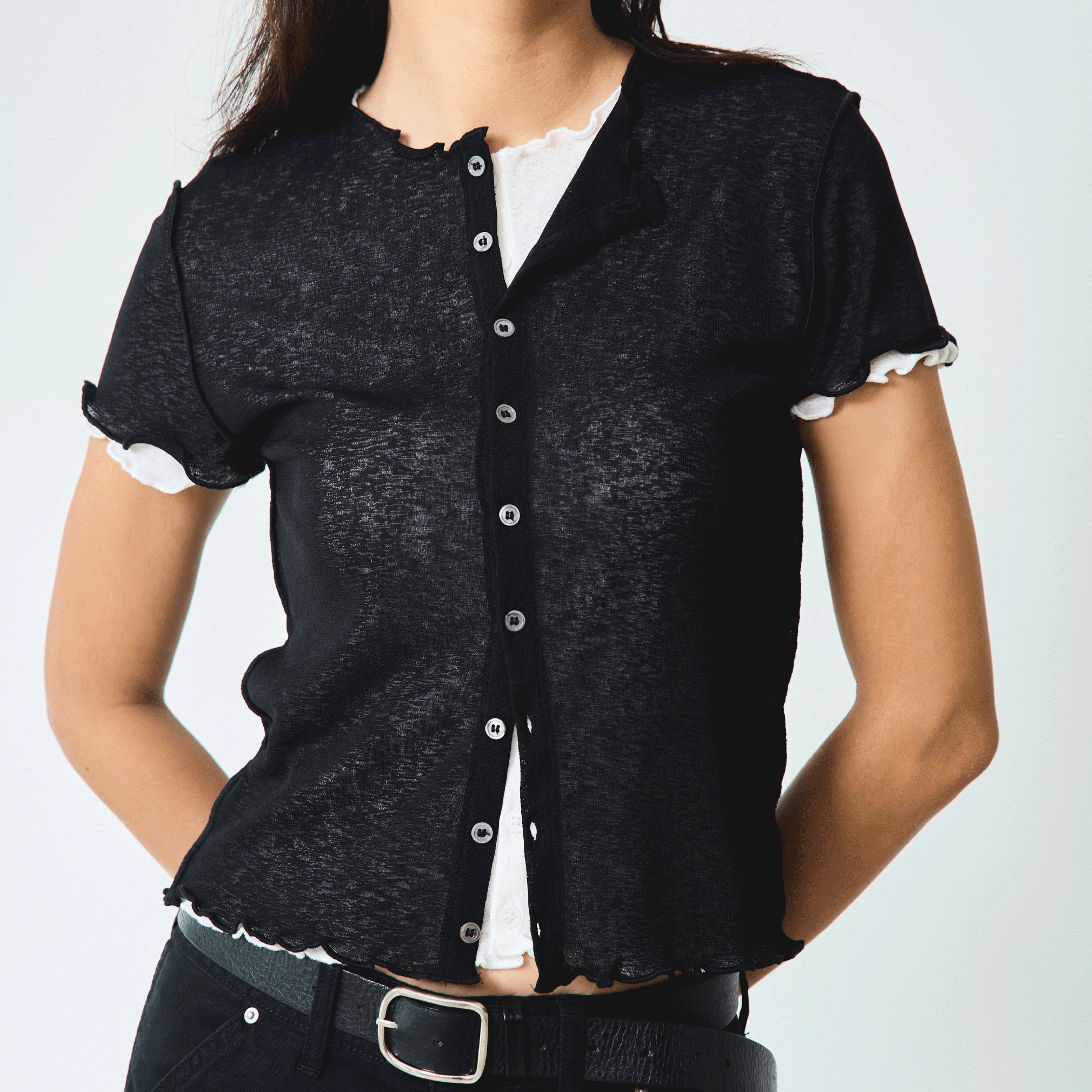 Buttonline Cardie Tee