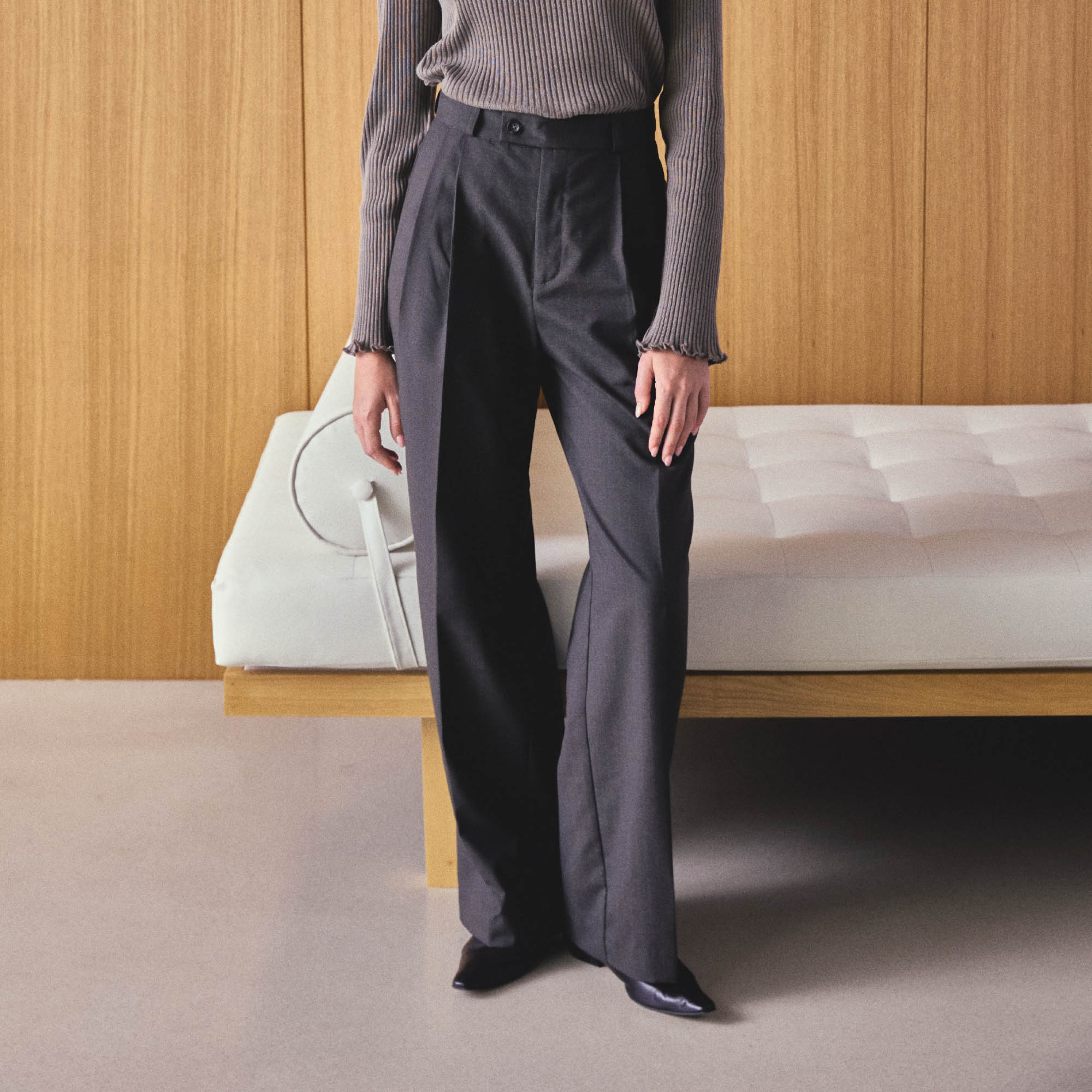 Basic Double Pleated Pants