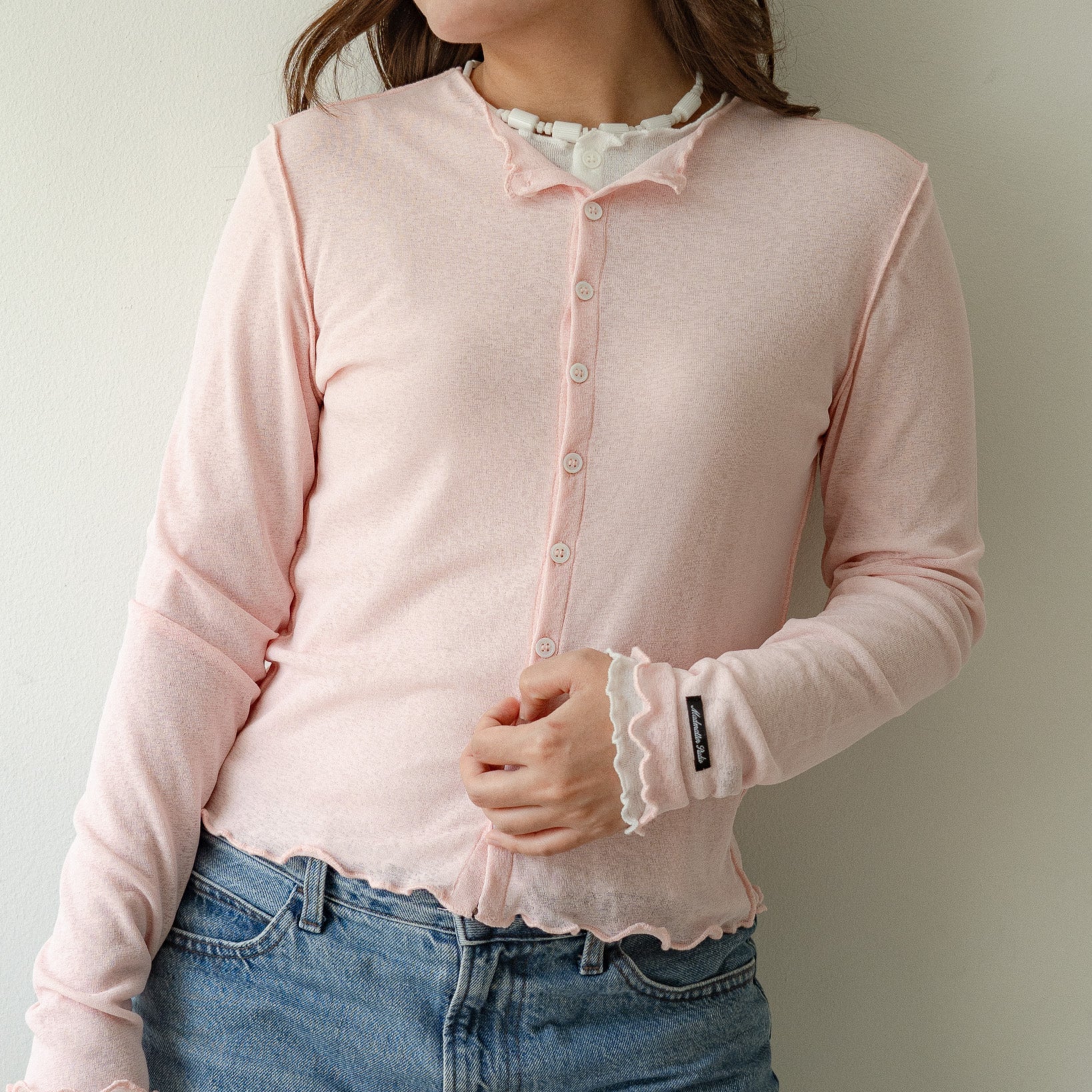 Buttonline L/S Tee Pink