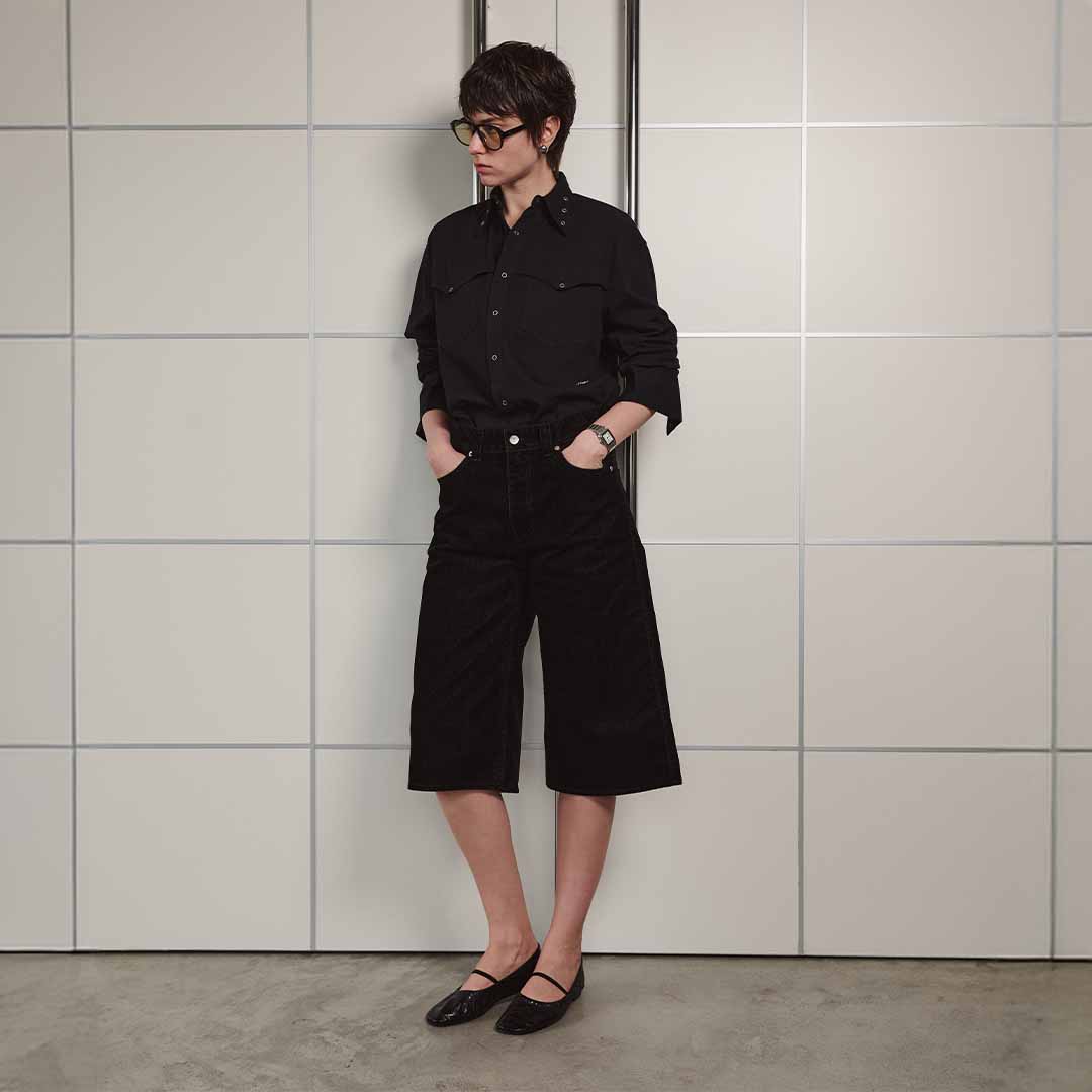 Essential MJ Flats Black Croco Embossed