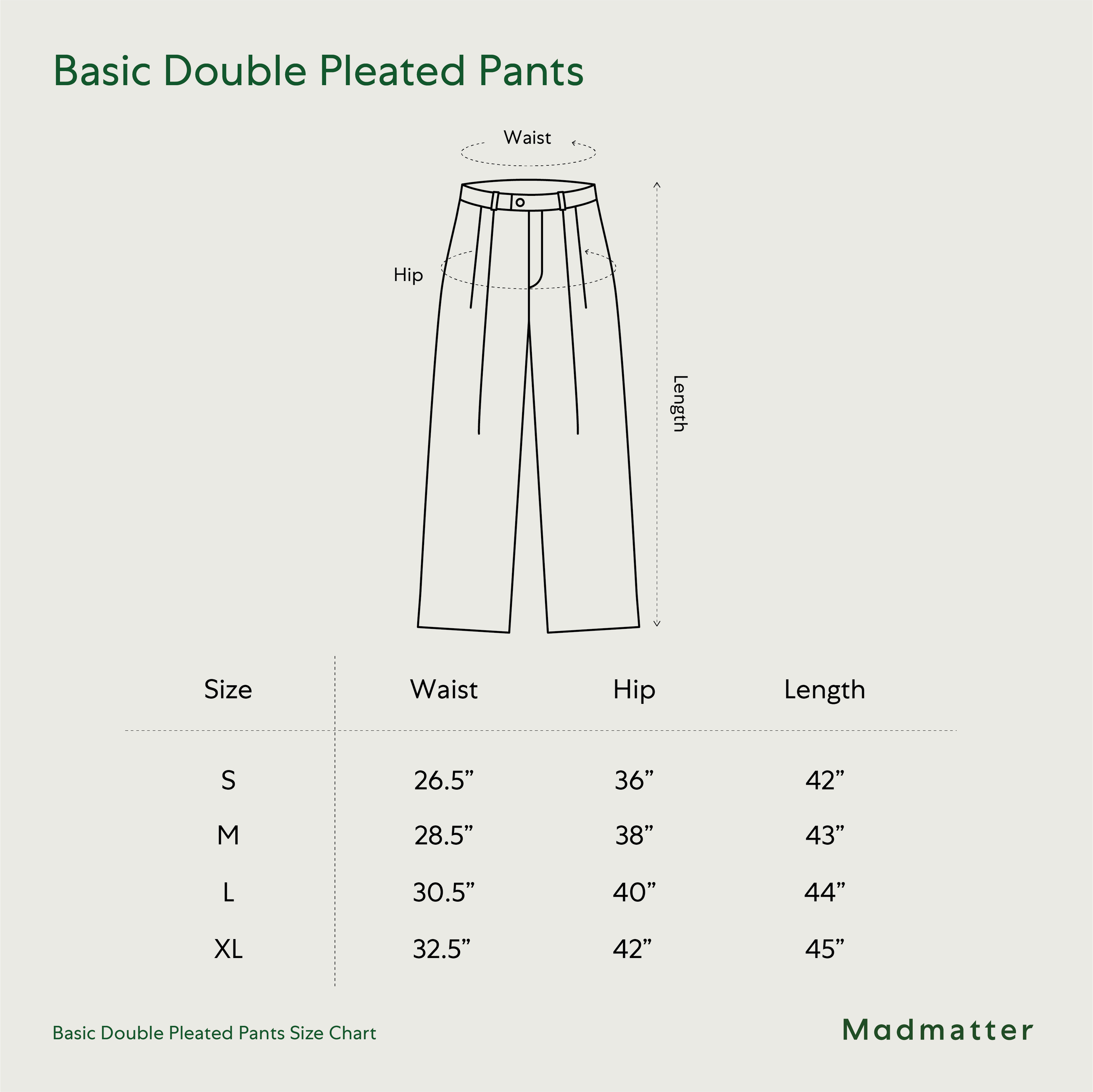Basic Double Pleated Pants
