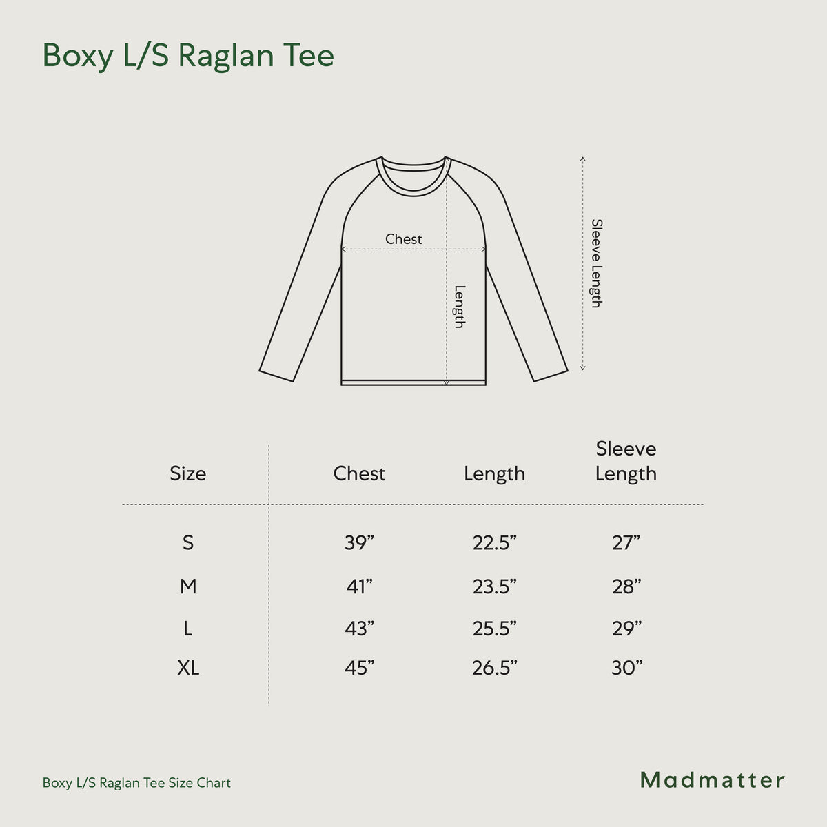 Boxy L/S Raglan Tee (Pre Order 15 Days)