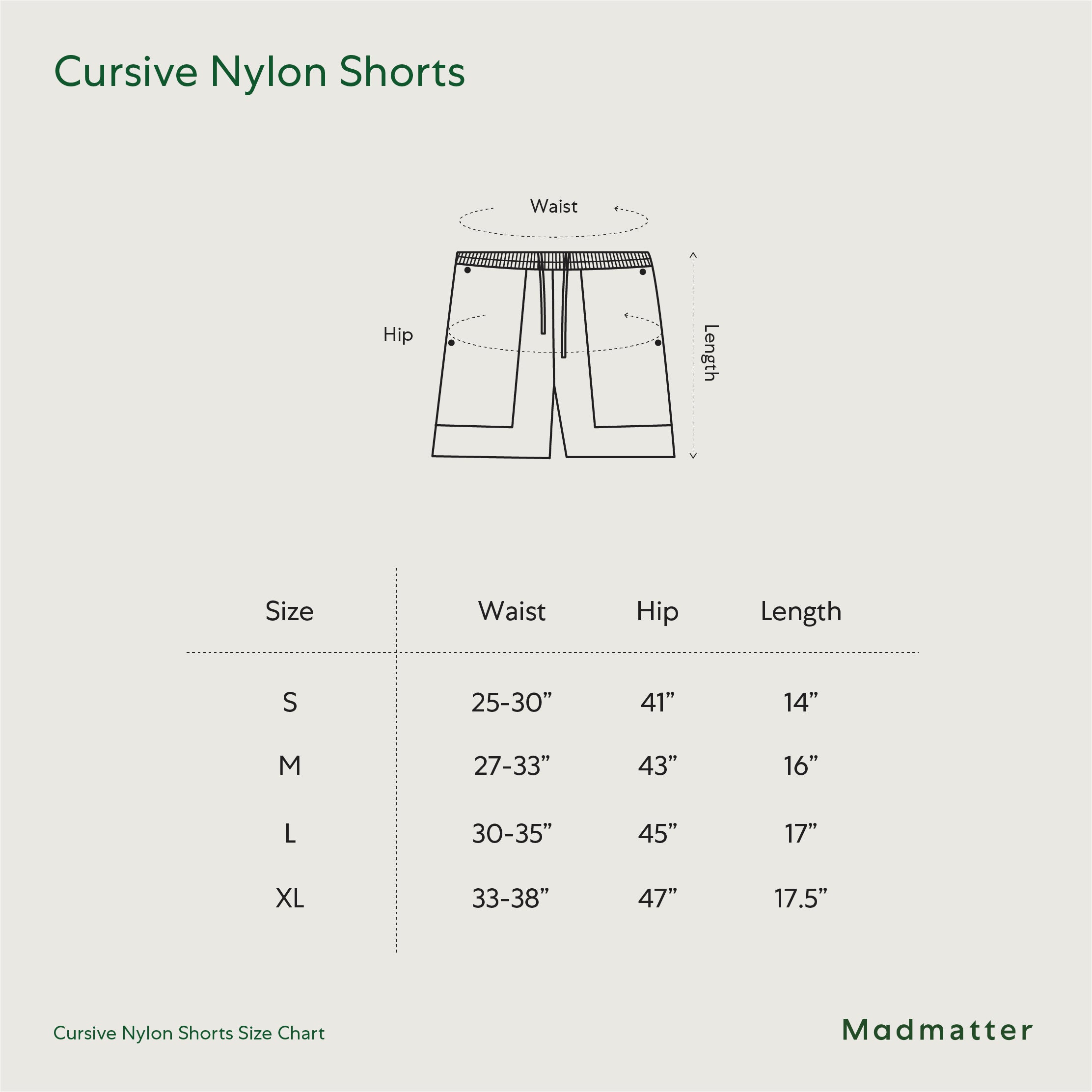 Cursive Nylon Shorts
