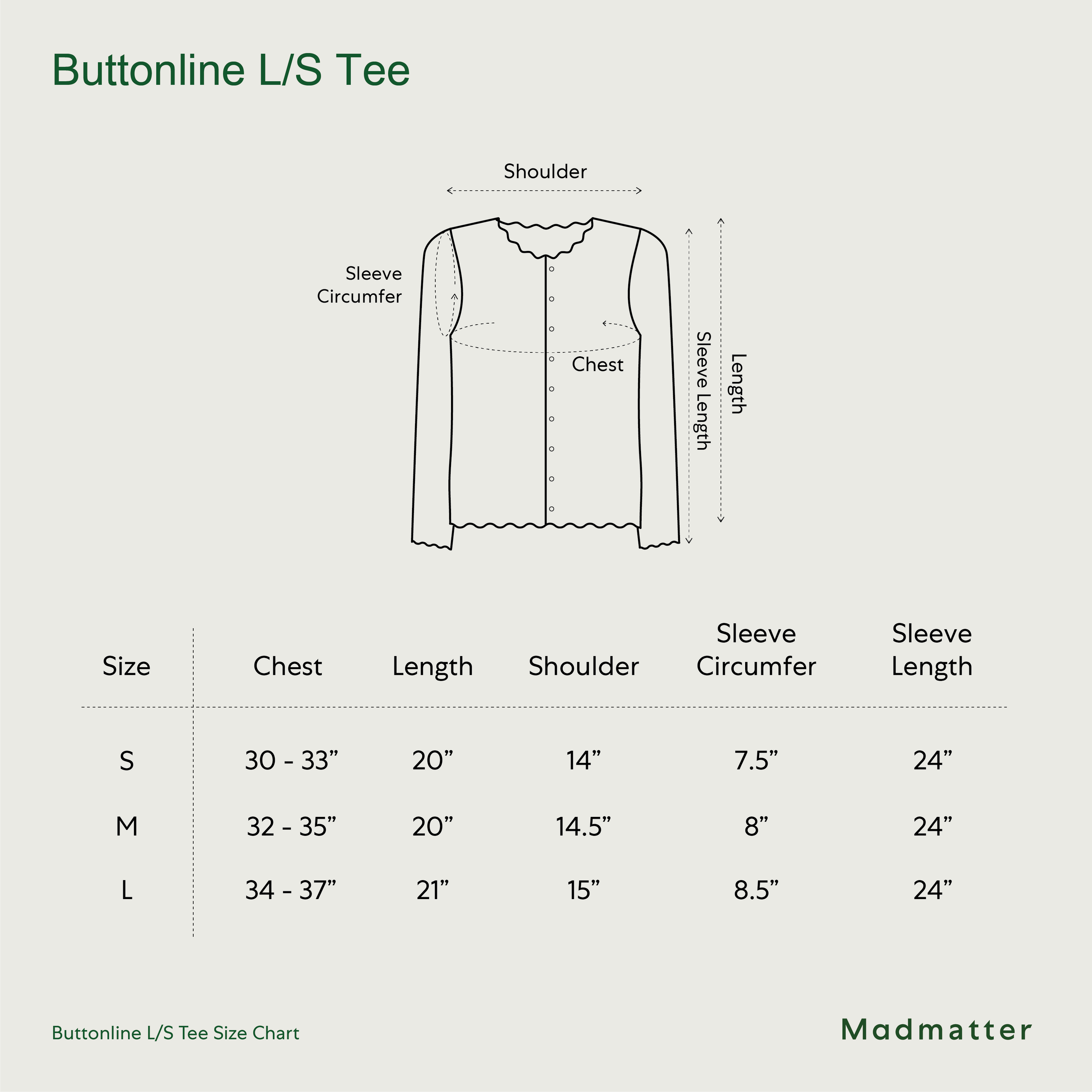 Buttonline L/S Tee