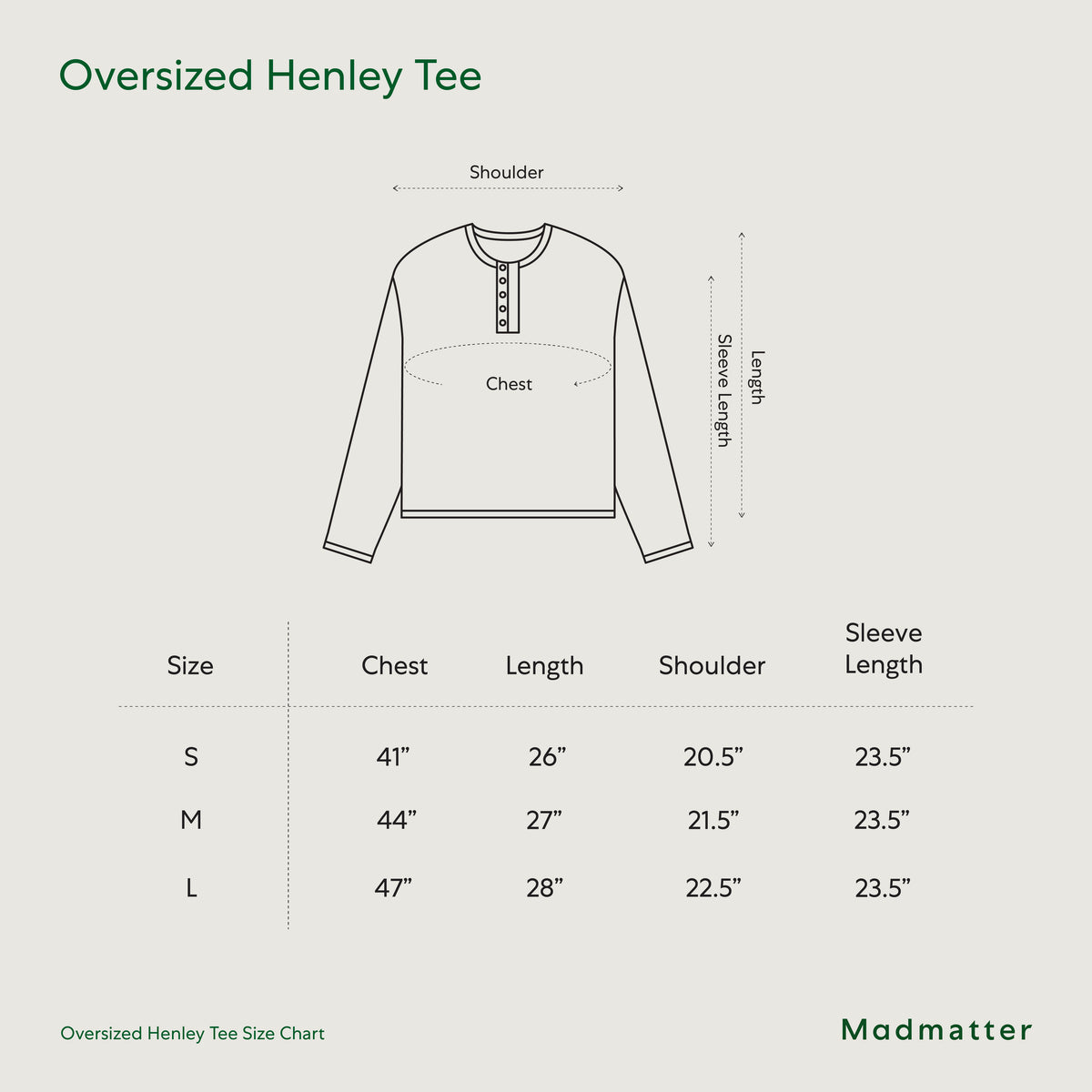 Oversized L/S Henley Tee