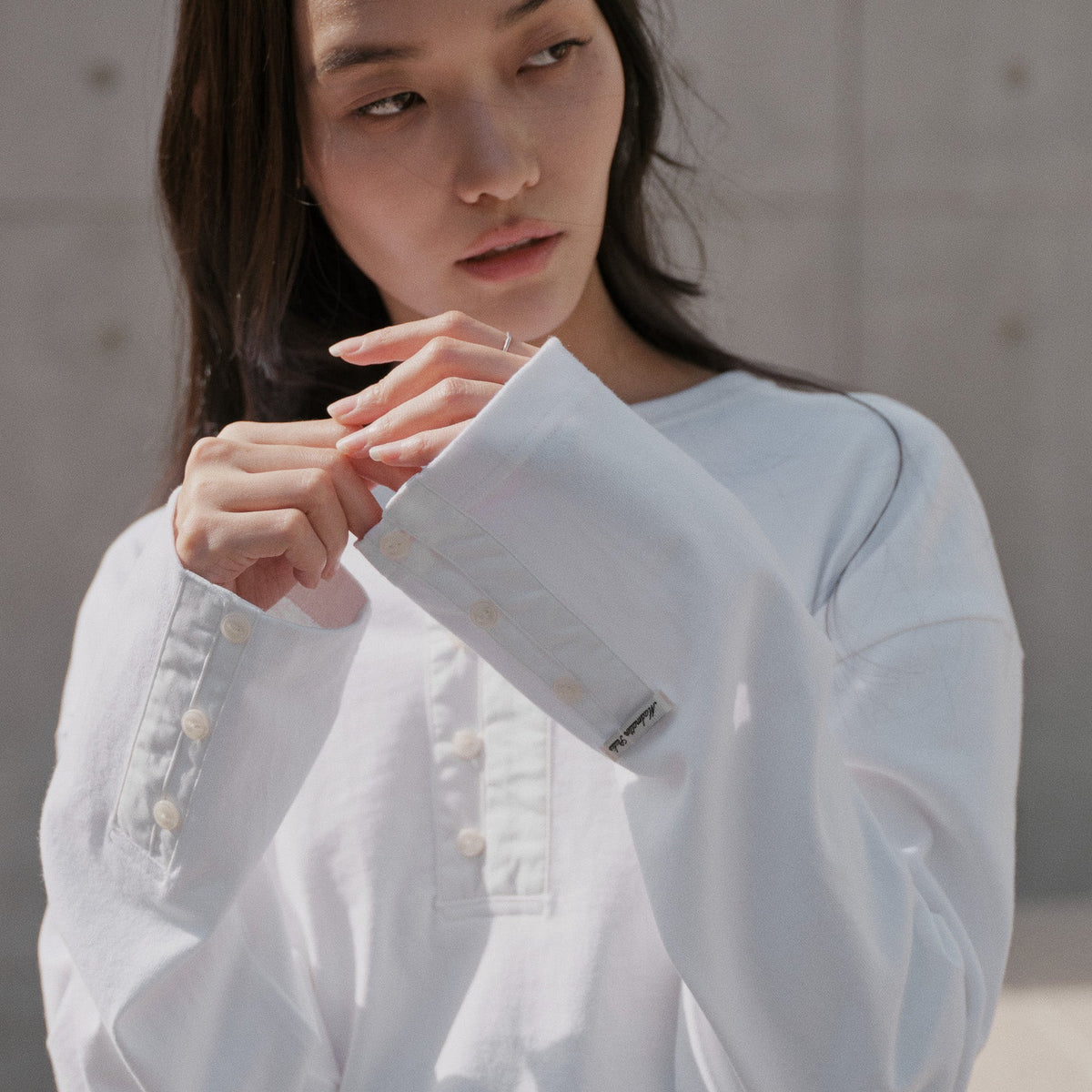Oversized L/S Henley Tee