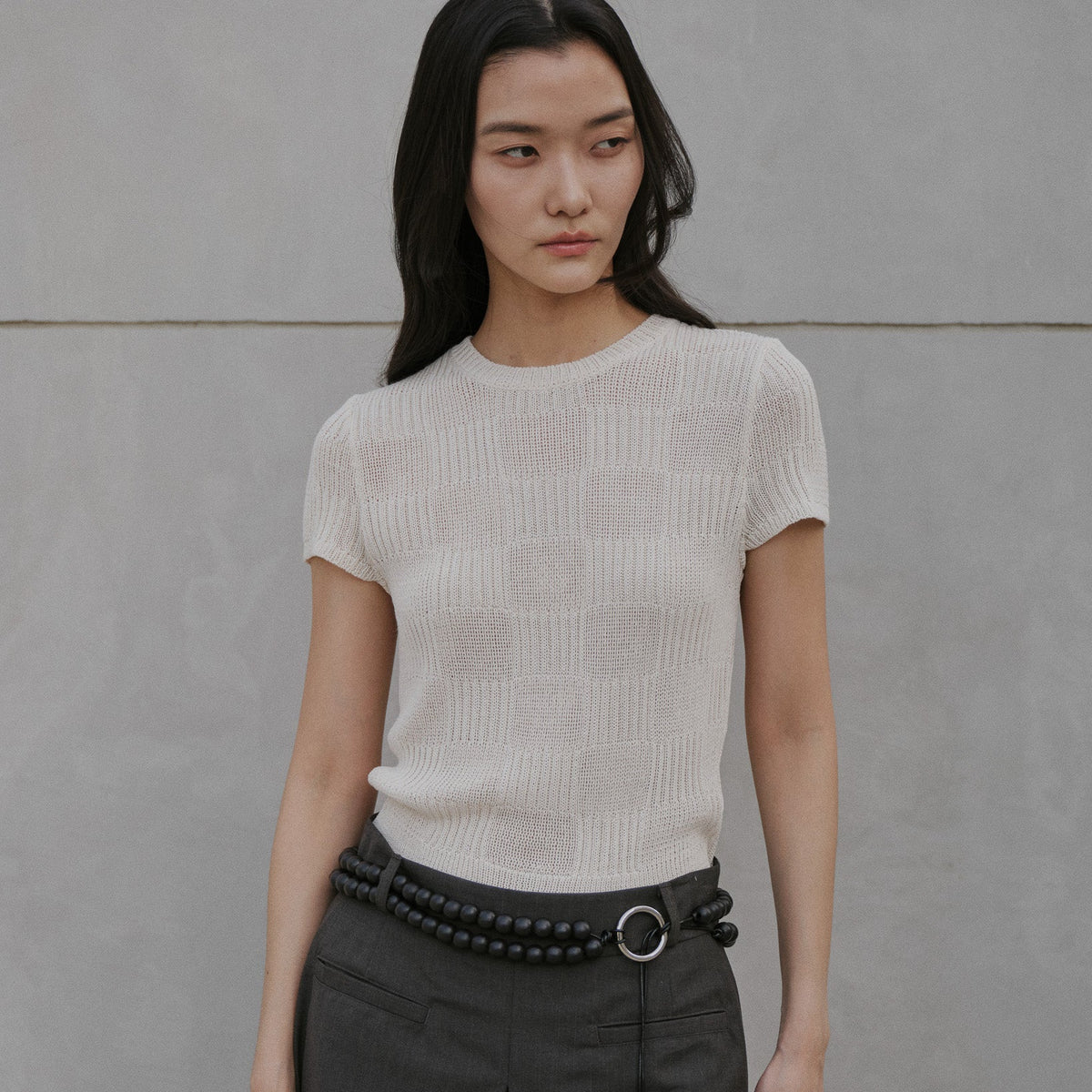 Madmatter / Knitcircle Checkerboard Knit Baby Tee