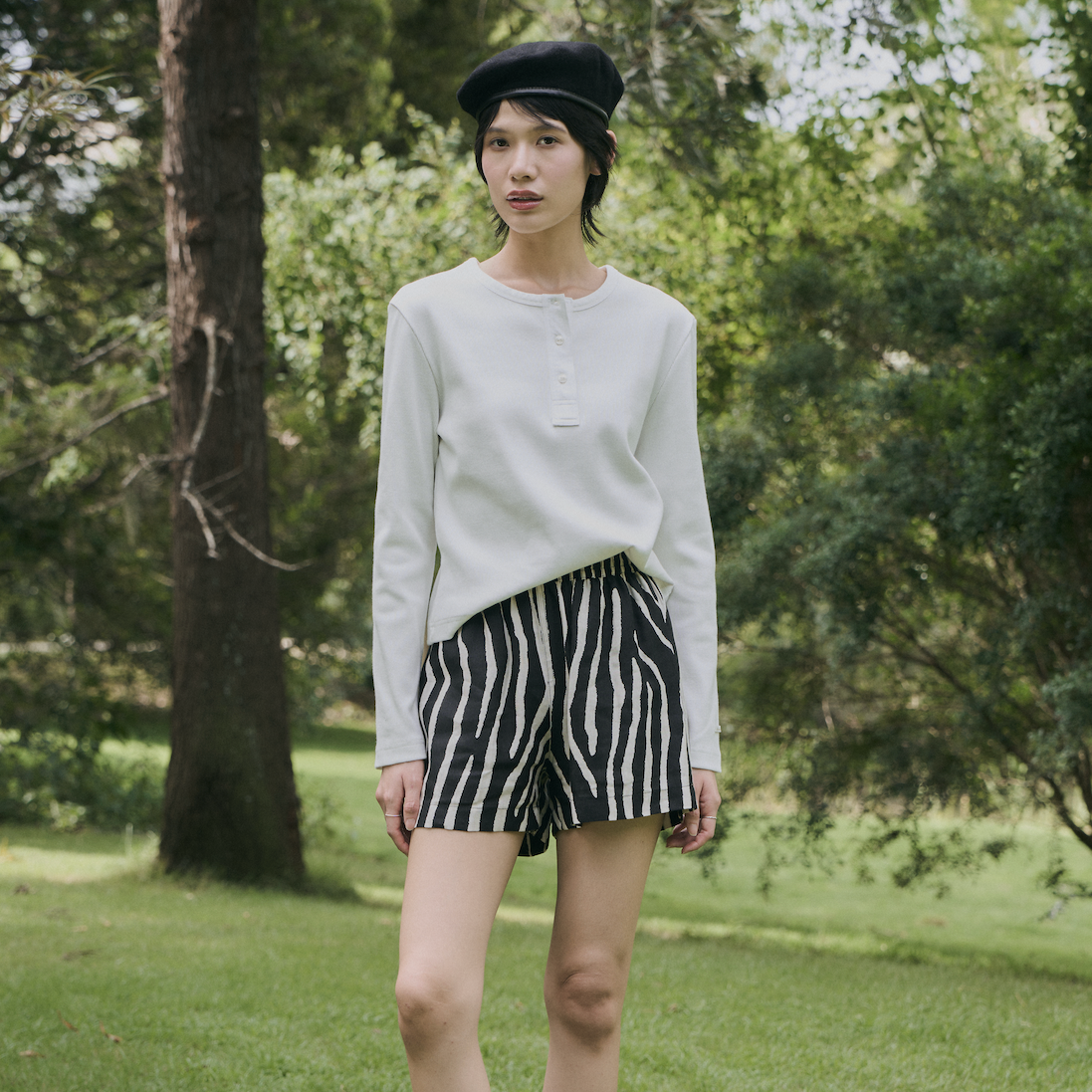 Rib L/S Henley Tee (Pre - order 14 days)