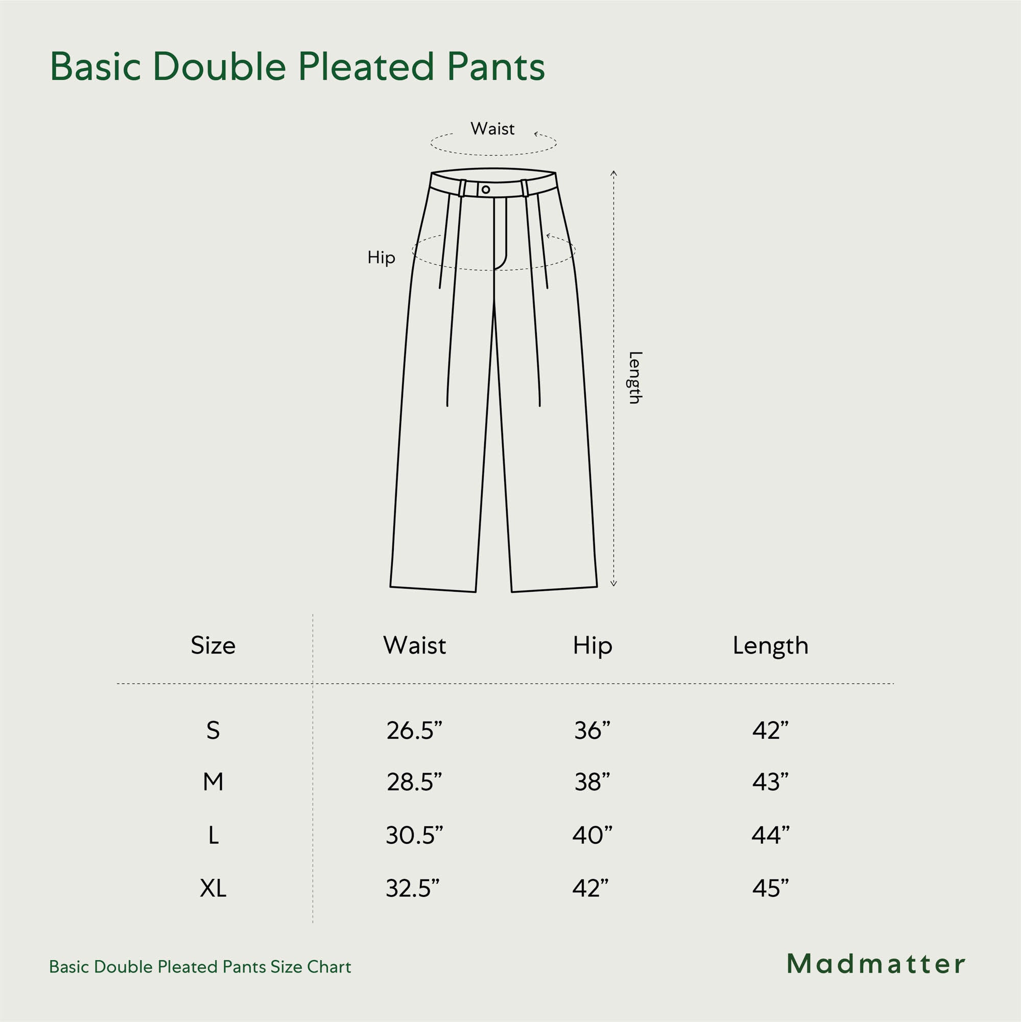Basic Double Pleated Pants